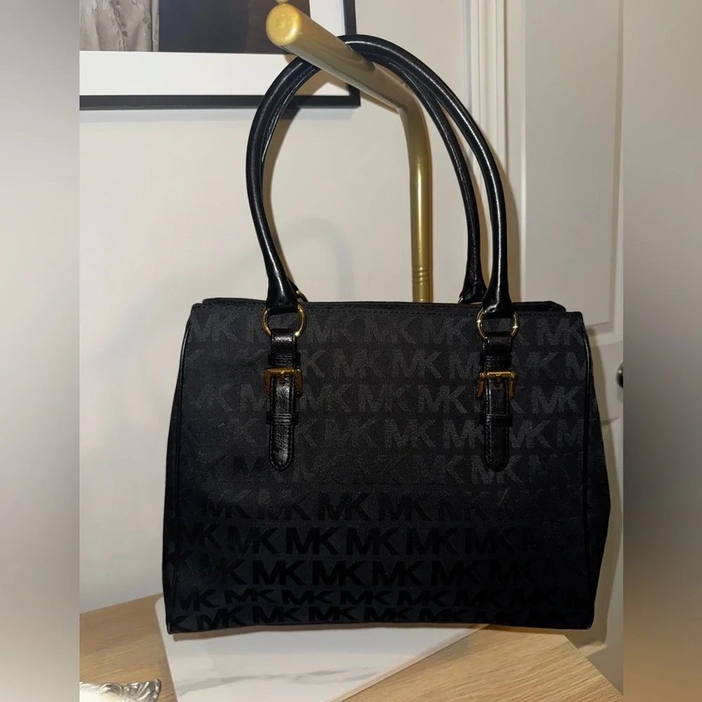 Michael Kors Black MK Tote Bag